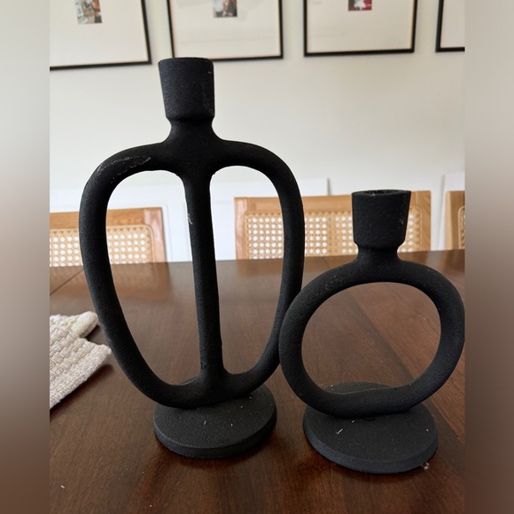 H&M home decor metal candle sticks holder matte modern neutral abstract CB2 RH - Picture 6 of 8